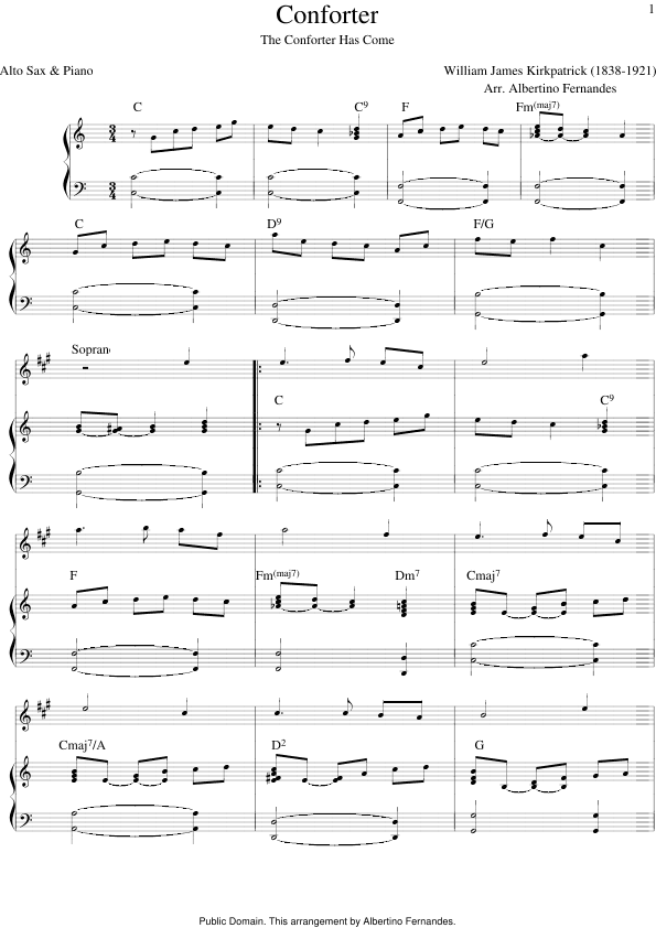 The Conforter Has Come (AltoSax & Piano) (arr. Albertino Fernandes)