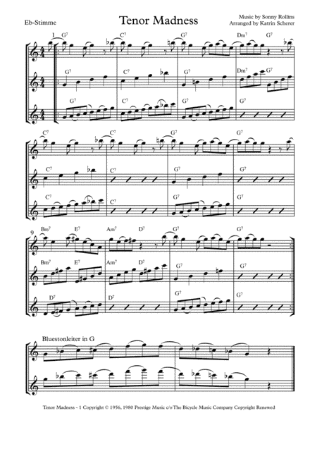 Tenor Madness (arr. Katrin Scherer)