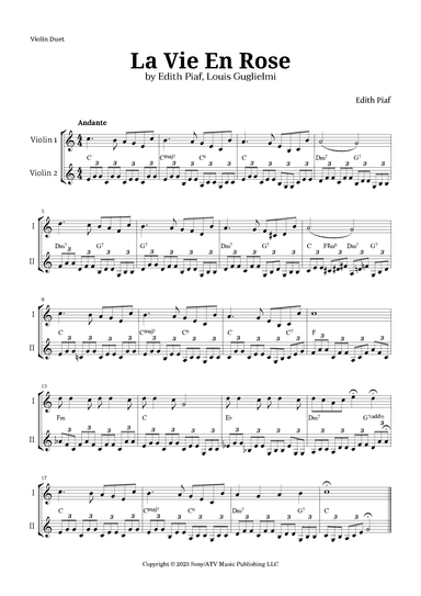 La Vie En Rose (arr. Langanho)