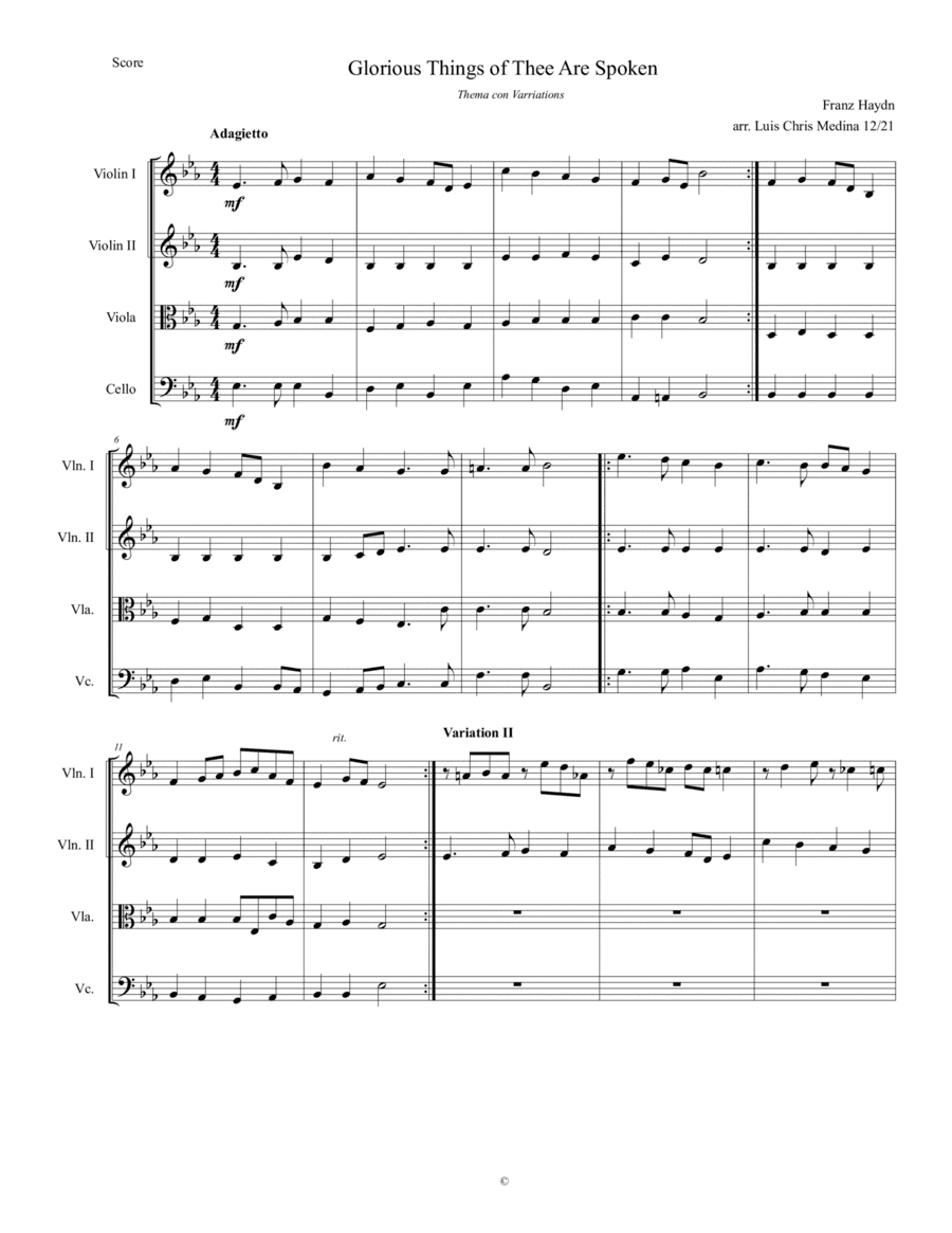 Glorious Things of Thee Are Spoken (arr. Luis Chris Medina)