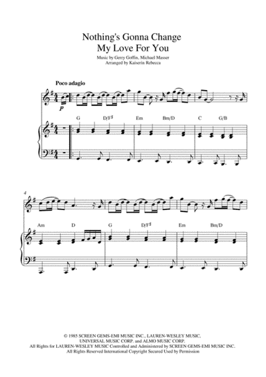 Nothing's Gonna Change My Love For You (arr. Kaiserin Rebecca)