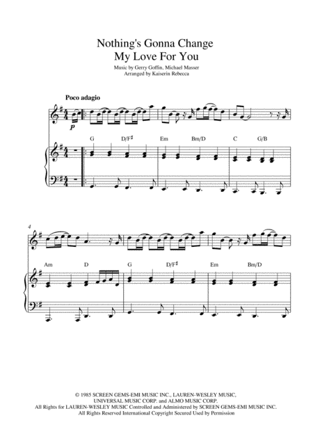 Nothing's Gonna Change My Love For You (arr. Kaiserin Rebecca)