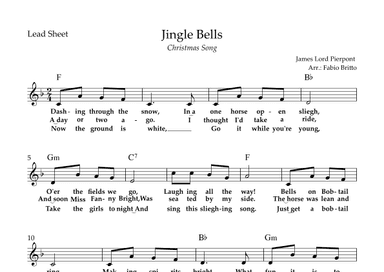 Jingle Bells (Christmas Song) Lead Sheet in F Major (arr. Fabio Britto)