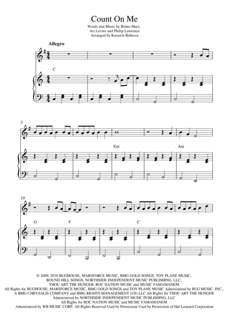 Count On Me (arr. Kaiserin Rebecca)