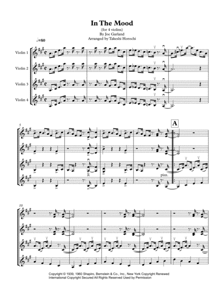 In The Mood (arr. Takeshi Horochi)