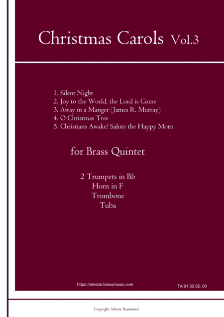 Christmas Carols for Brass Quintet Vol.3 (5 Christmas Carols) (arr. Arkstar Brassmusic)