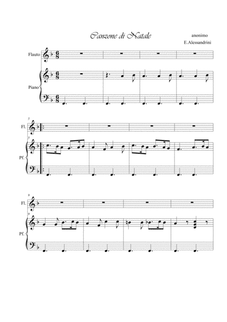 Canzone di Natale. Flute and piano (arr. Ester Alessandrini)