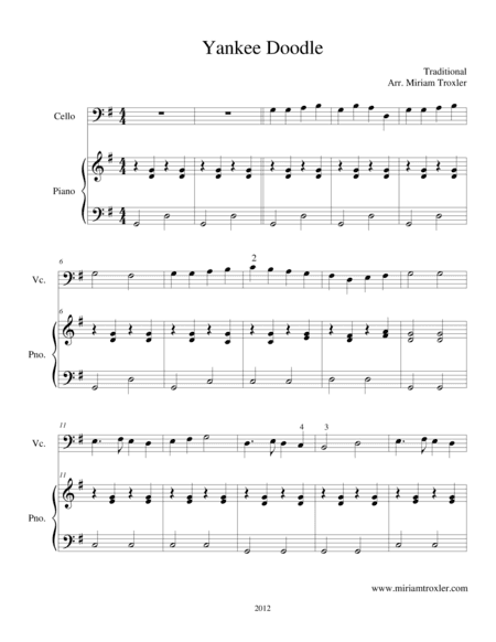 Yankee Doodle (arr. Miriam Troxler)