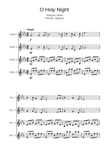O Holy Night - Violin Quartet (arr. Ygor Nunes)