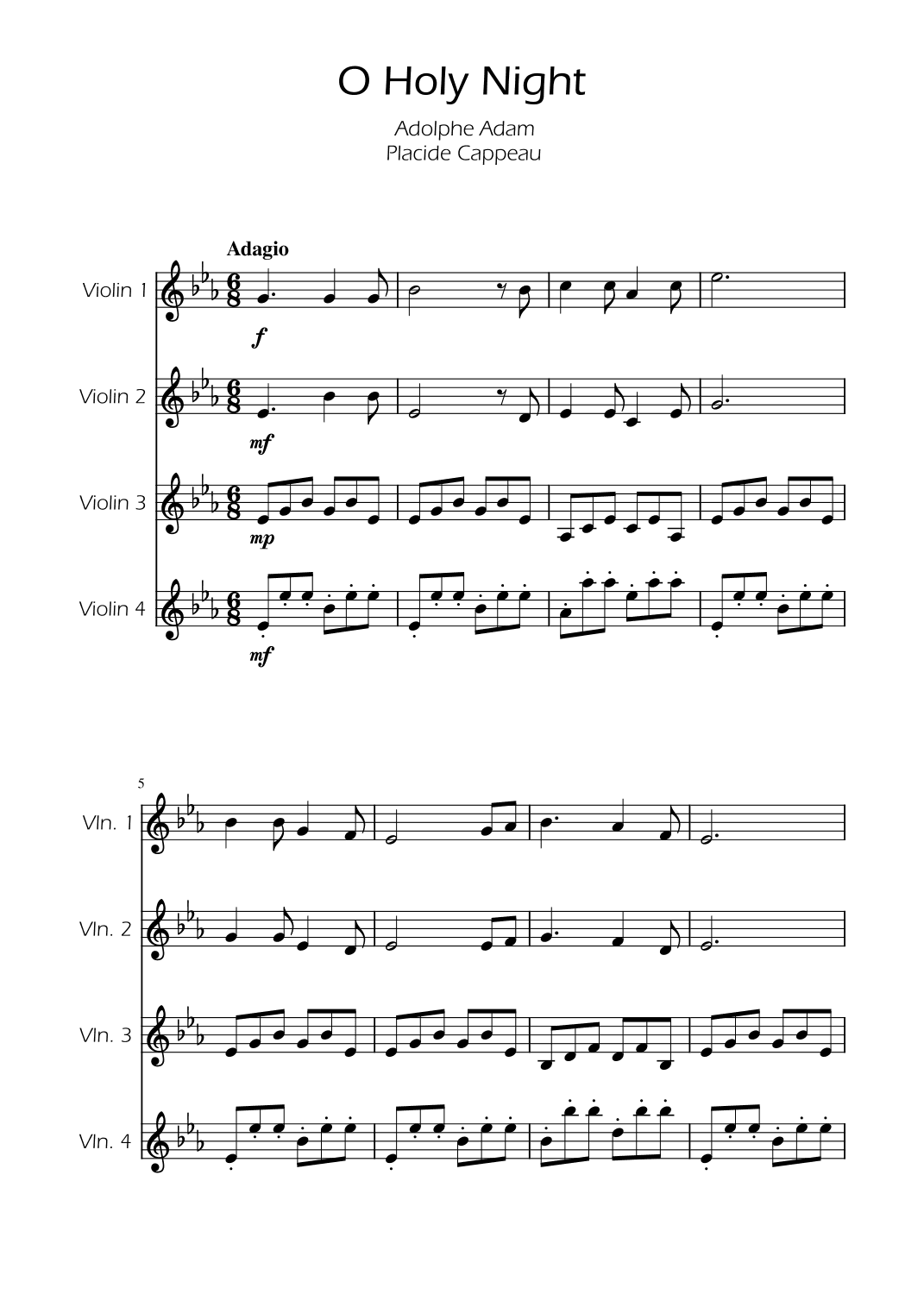 O Holy Night - Violin Quartet (arr. Ygor Nunes)