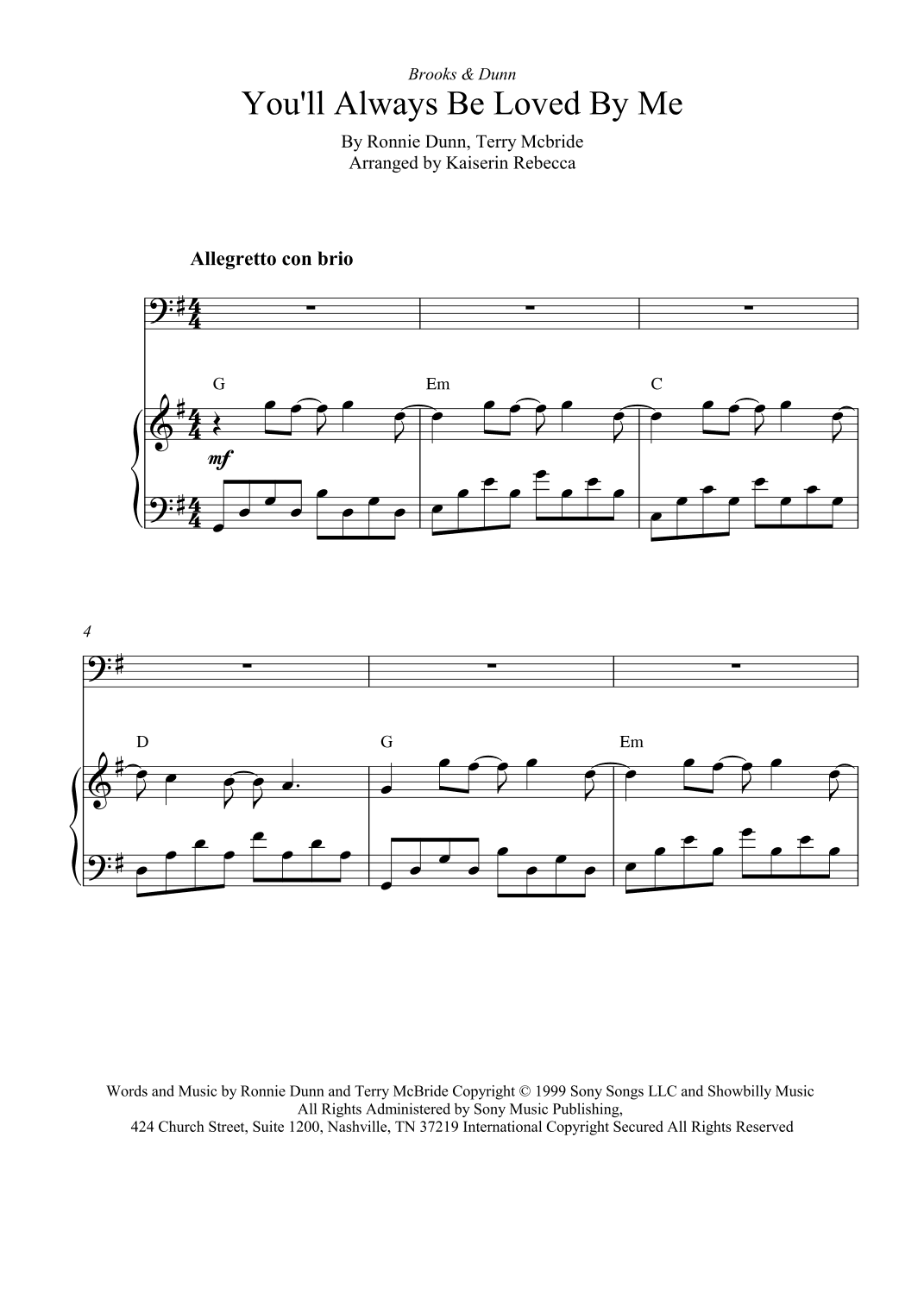 You'll Always Be Loved By Me (arr. Kaiserin Rebecca)