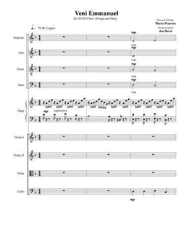 Veni Emmanuel (O Come Emmanuel) CONDUCTOR SCORE AND PARTS (arr. Mario Pearson)