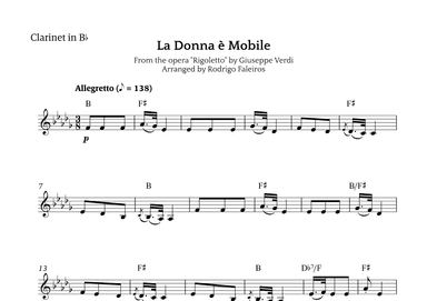 La Donna è Mobile (arr. Rodrigo Faleiros)