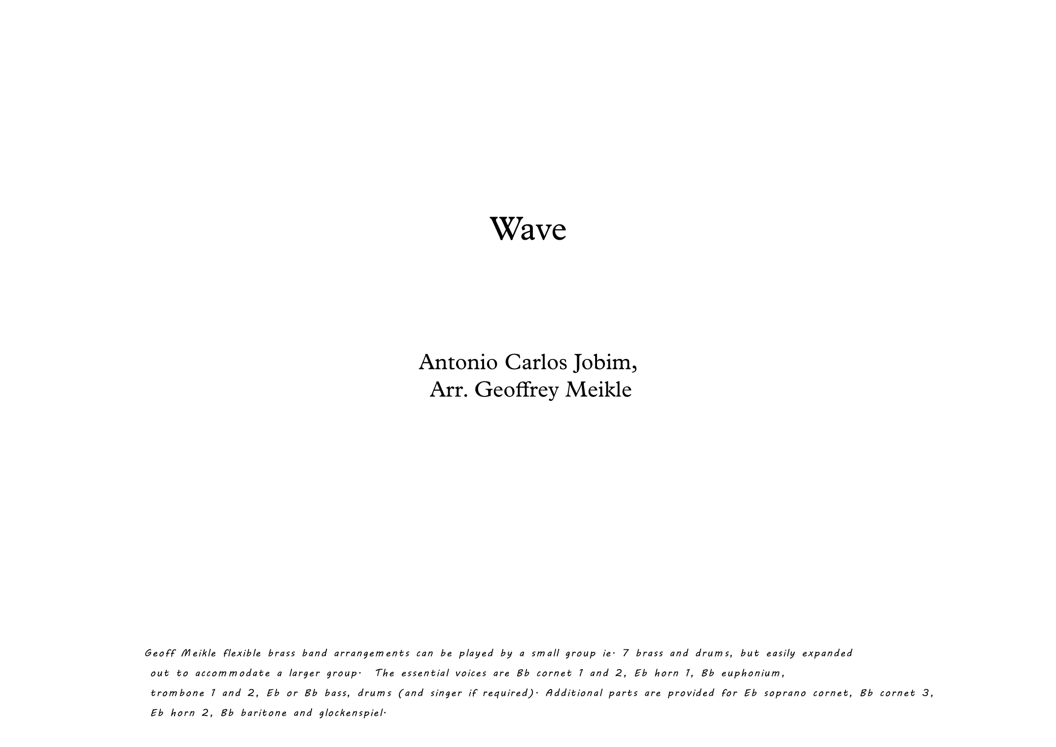 Wave (arr. Geoffrey Meikle)