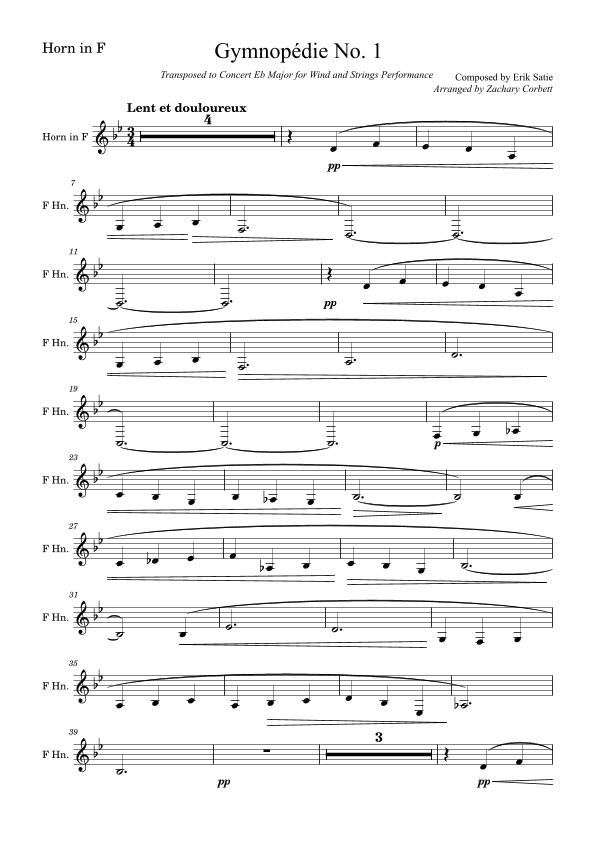 Gymnopédie No. 1 (arr. Zachary Corbett)