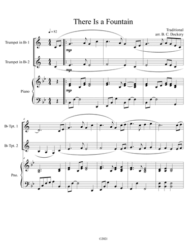 There Is a Fountain (Trumpet Duet) with piano accompaniment (arr. B. C. Dockery)