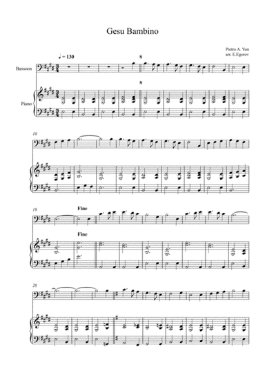Gesu Bambino (The Infant Jesus), For Bassoon & Piano