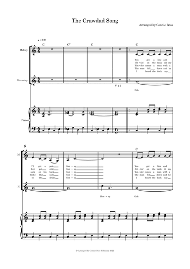 The Crawdad Song - duet and piano (arr. Connie Boss)