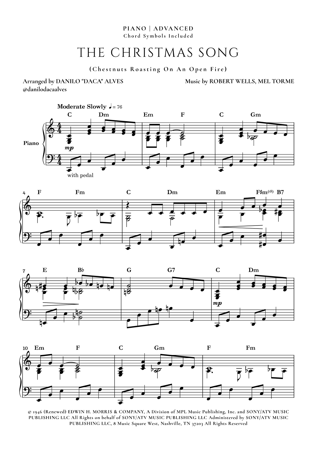 The Christmas Song (chestnuts Roasting On An Open Fire) (arr. Danilo "Daca" Alves)