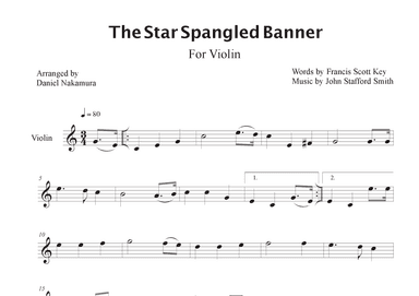 The Star Spangled Banner (For Violin) (arr. Daniel Nakamura)