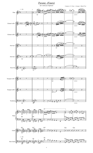 Pavane (Faure)  for a medium (Latin) jazz band (arr. Yiftach Prat)