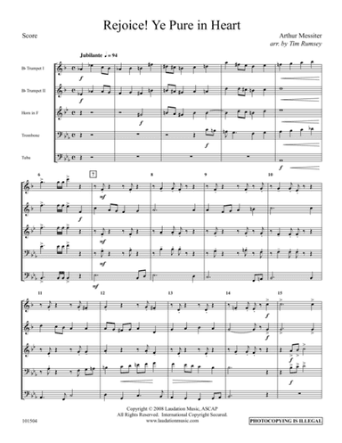 Rejoice! Ye Pure in Heart (arr. Tim Rumsey)
