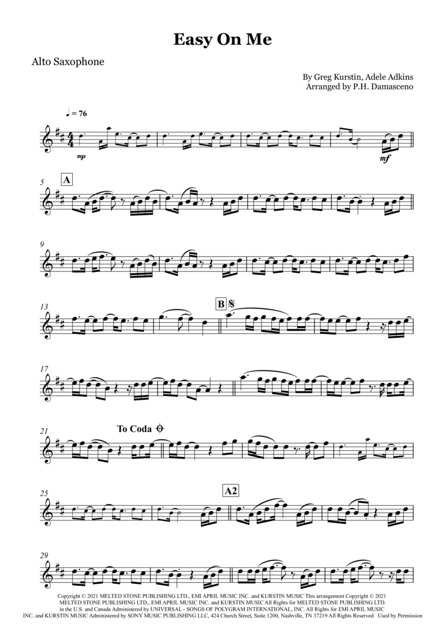 Easy On Me (arr. P.H. Damasceno)