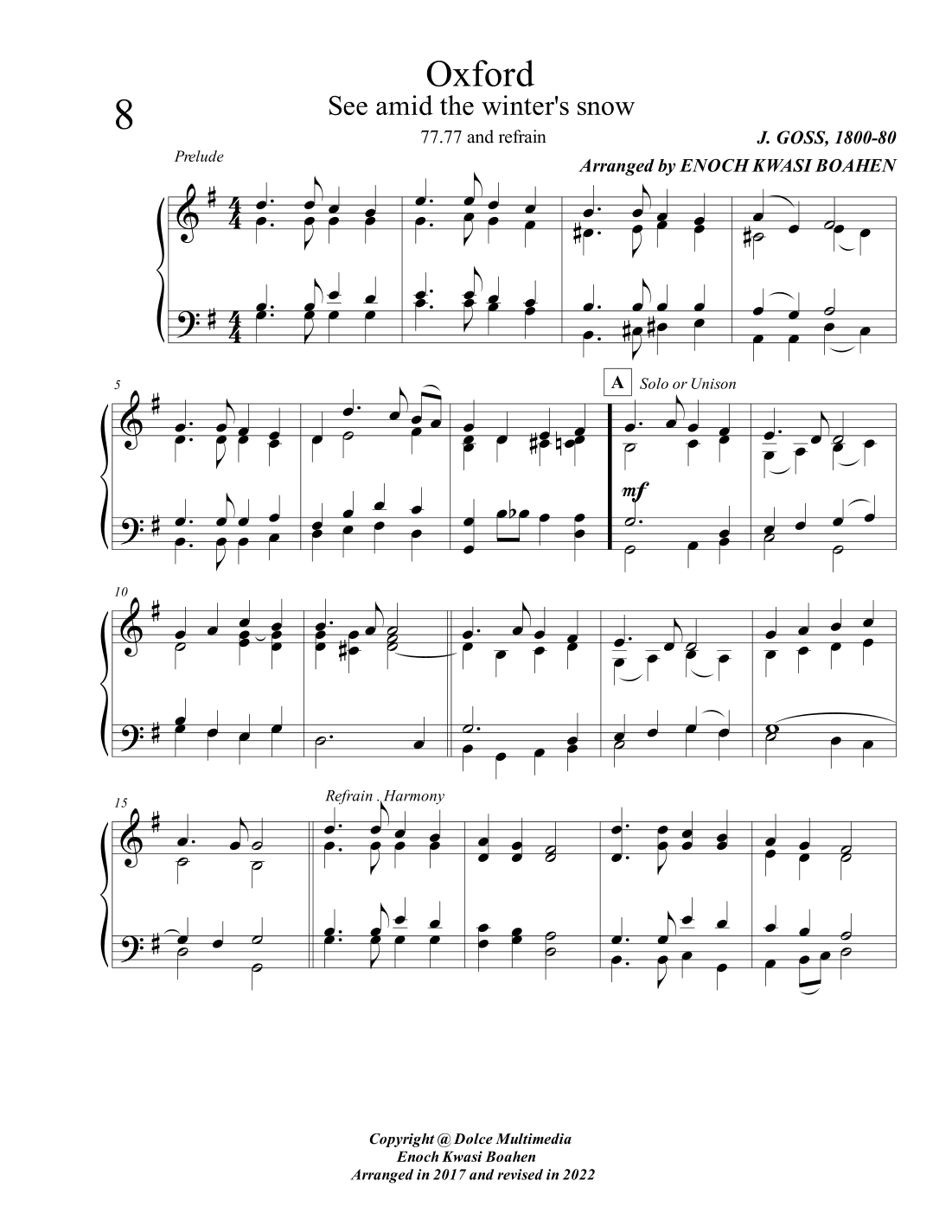 Oxford ( Hymn tune ) (arr. Enoch Kwasi Boahen)
