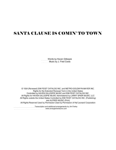 Santa Claus Is Comin' To Town (arr. Jim Farley www.arrangementsone.com)