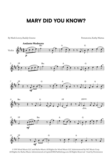 Mary, Did You Know? (arr. Cadenza Editions)