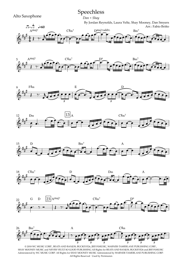 Speechless (arr. Fabio Britto)