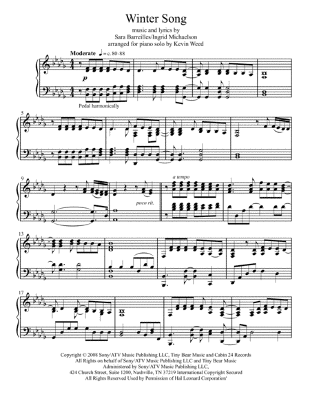 Winter Song (arr. Kevin Bruce Weed)