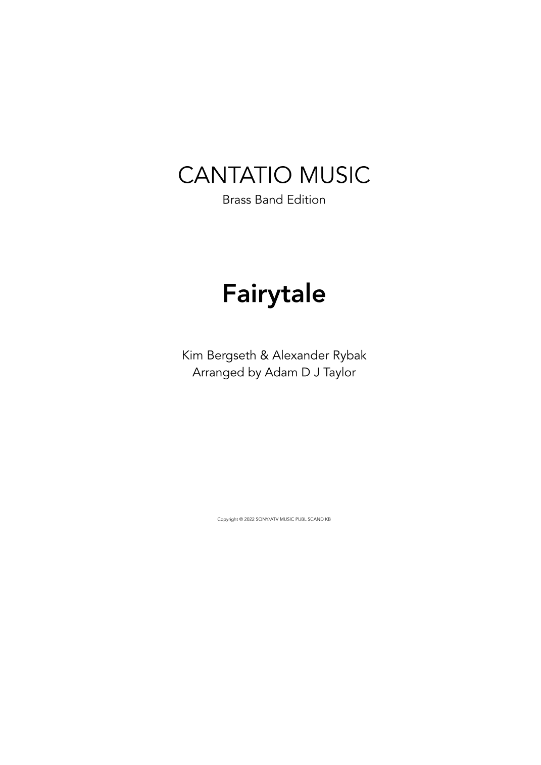 Fairytale (arr. Adam D J Taylor)
