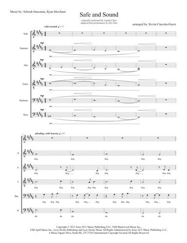 Safe And Sound (arr. Kevin Cincotta-Guest)