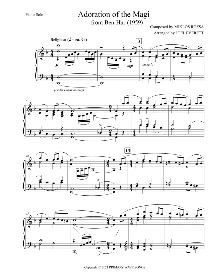 Adoration Of The Magi (arr. Joel Everett)