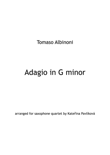 Adagio In G Minor (arr. Kateřina Pavlíková)