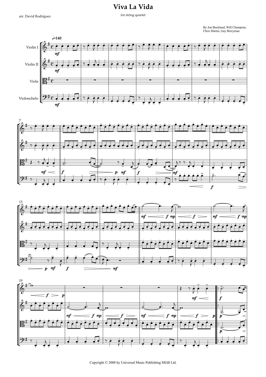 Viva La Vida (arr. David Rodríguez)