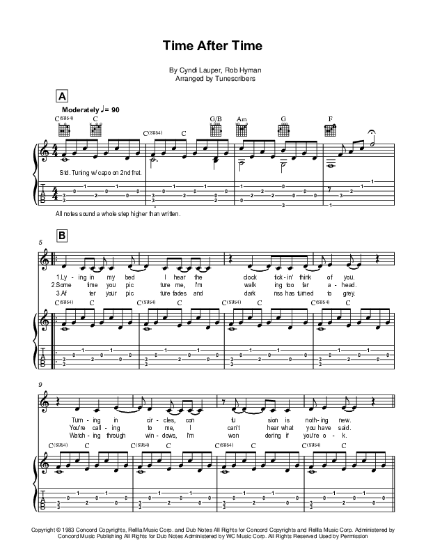 Time After Time (arr. Tunescribers)