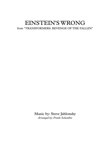 Einstein's Wrong (arr. Frank Schembre)