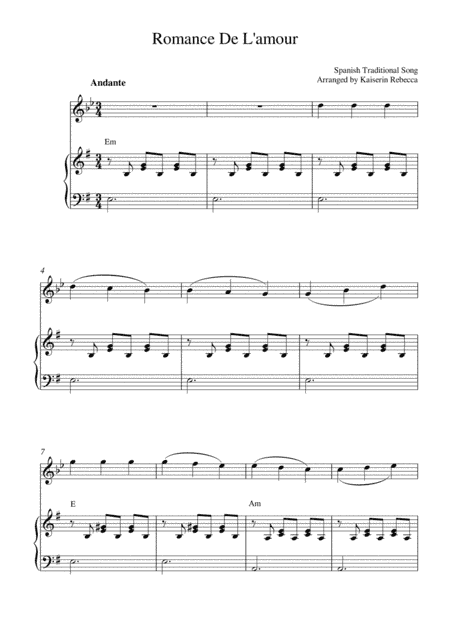 Romance De L'amour (arr. Kaiserin Rebecca)