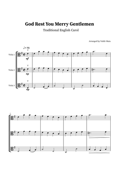 God Rest You Merry Gentlemen - Viola Trio (arr. Valdir Maia)