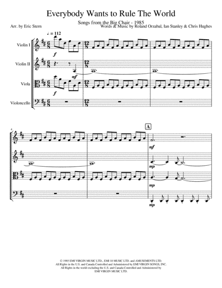 Everybody Wants To Rule The World (arr. Eric Stern)