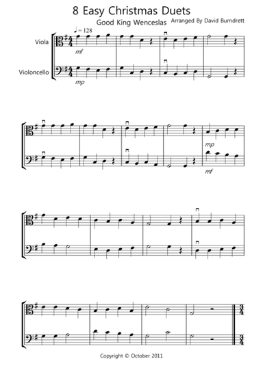 8 Easy Christmas Duets for Viola And Cello (arr. David Burndrett)