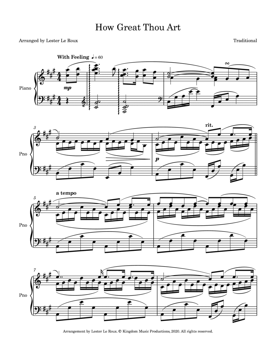 How Great Thou Art (arr. Arranged by Lester Le Roux)