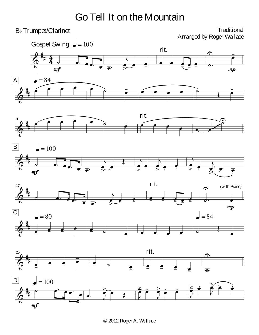 Go Tell It on the Mountain (arr. Roger Wallace)