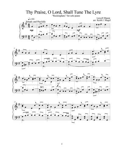 Thy Praise, O Lord, Shall Tune The Lyre (arr. Keith James)