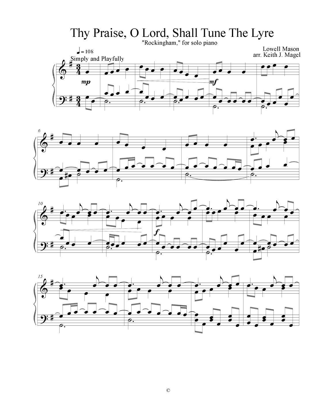 Thy Praise, O Lord, Shall Tune The Lyre (arr. Keith James)