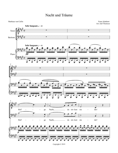Nacht unt Traume (arr. Joel Thoreson)