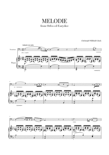 Gluck - Melodie (for Trombone and Piano) (arr. Cadenza Editions)