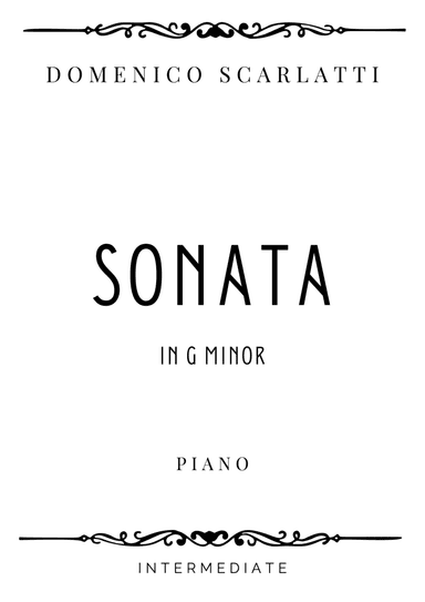 Scarlatti - Sonata in G Minor - Intermediate (arr. Piacere Music Sheets)